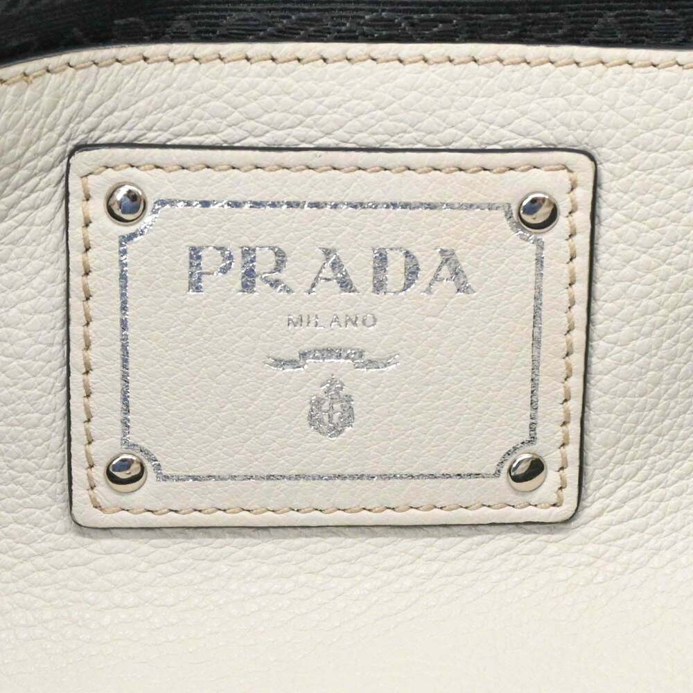 PRADA White Leather Shoulder Bag - Picture 10 of 16